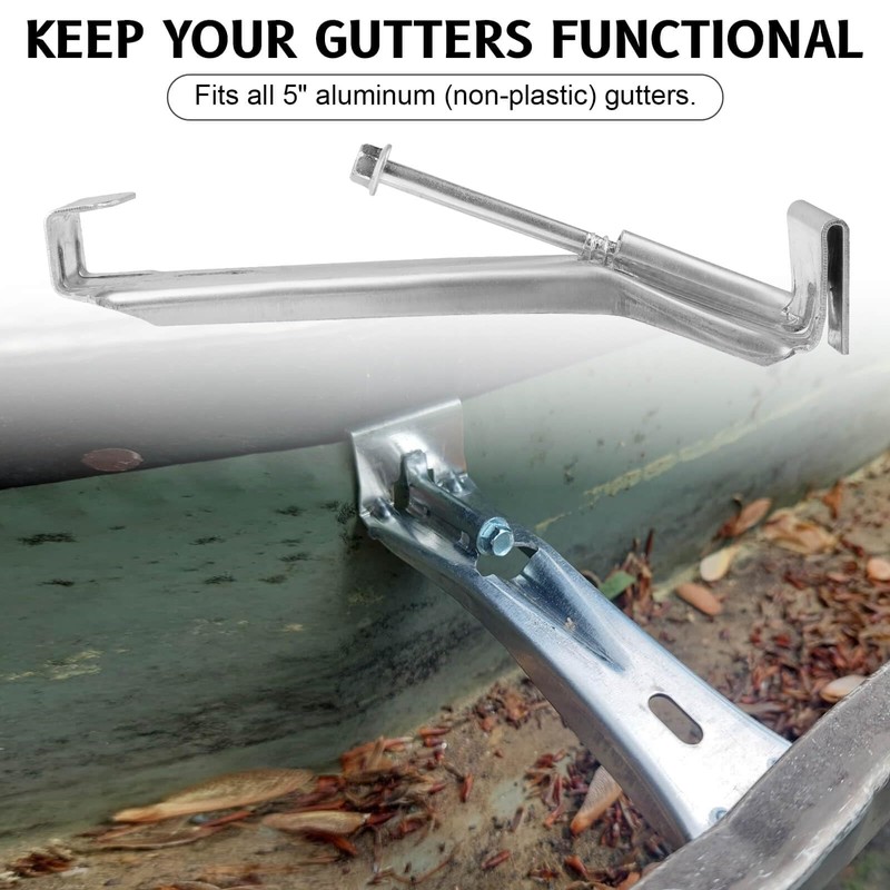 20 Pcs Gutter Hangers 5 inch with Pre-Inserted Quick Screw