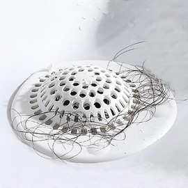 2 Pack White Drain Stopper Hair Catcher, Sink Strainer - Anti-Clog Drain Filter for Bathroom, Kitchen, Bathtub, Laundry Room, Non-Slip & Easy to Clean, Universal Fit