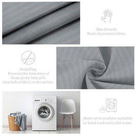 BLISSI HOME Double Brushed Microfiber Queen Bed Sheets, 2000 T Soft Queen Sheet Set, 6Pcs Set Deep Pockets Bedding Sheets & Pillowcases, Gray