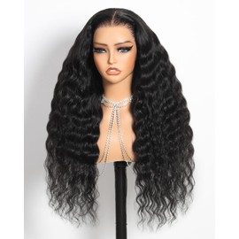 Megalook hair Glueless Wigs Human Hair Pre Plucked Pre Cut 13X6 Lace Front Wigs Human Hair 230% Density Loose Curly Wig Upgrade Ear-to-Ear Frontal Drawstring Wig for Women 22 Inch