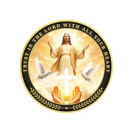 Trust in The Lord Christian Challenge Coin Proverbs 3:5-6 Inspirational Pocket Token