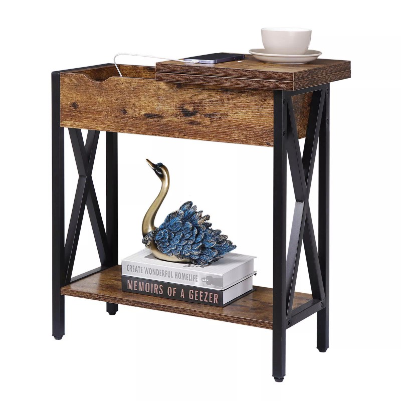 Segawe 24" X-Shaped Metal Legs 2 Tier Flip Top Sofa