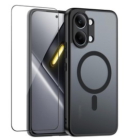 QUIETIP Magnetic Case for Poco X8 Pro Max with Screen Protector,[Compatible with MagSafe] Translucent Matte Drop Protection Cover,Black