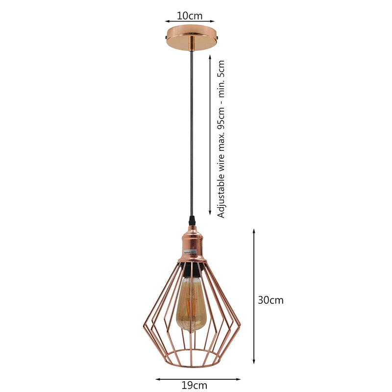 LEDSone Vintage Retro Rose Gold Ceiling Pendant Light Cluster Light