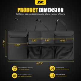 MIKKUPPA Car Trunk Organizer for SUV - Hanging Backseat Car Storage Bag with 7 Pockets for Groceries, Trunk Storage for SUV, Truck, Van, MPVs