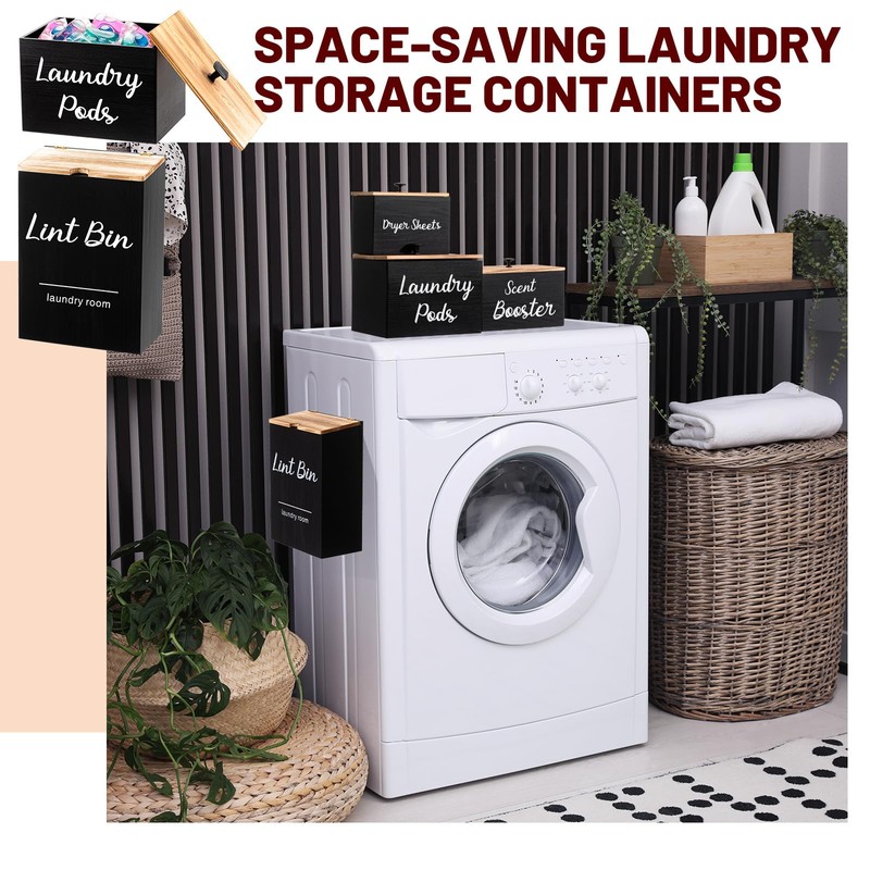 Dandat 4 Pcs Laundry Room Organization and Storage, Dryer Sheet