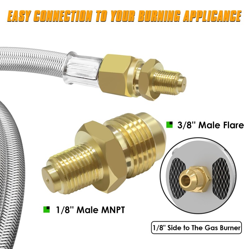 5 FT Propane Hose with Regulator for propane tank, 0-30PSI