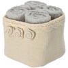 Casatessile Bathroom Lavette with Fabric Basket Set of 4 Roses