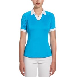 Callaway V-Placket Color-Block Short Sleeve Polo Vivid Blue MD (Women's 6-8)