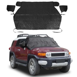 Fgtagtal Windshield Snow Cover Fit for Toyota FJ Cruiser 2007-2021, Front Windshield Cover for Ice and Snow, Auto Extra Thick Windshield Ice Cover Protects Windshield from Rain, Sun, Frost (Black)
