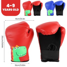 Hwtcjx Kids Boxing Gloves, PU Boxing Gloves, 4 oz, 3-12 Years (Blue)