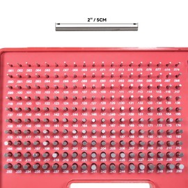 HFS(R) Steel Pin Gauges Set Minus Gage M1 with Plastic Case for Carpenters and Home Improvement 0.061-0.250" 190pcs