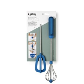 Lekue Express Mixing Kit Set Includes 2 Interchangable Whisks, Blue
