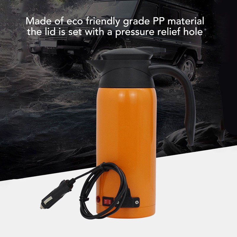 Electric Car Kettle Fast Boiling 12V 24V Dual Voltage 800ml