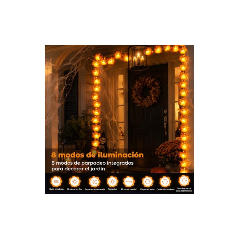 Guirnalda de Cempasúchil LED, 4.5 Metros, 30 Luces, 30 Flores