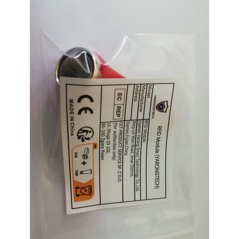 YARONGTECH TM1990 DS1990A-F5 Dallas ibutton with metal ring red/black/yellow color