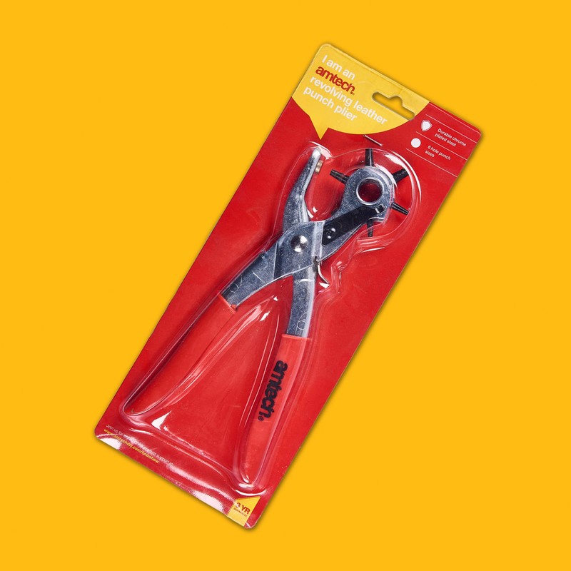 Amtech B1400 Revolving Leather Punch Plier, Hole Puncher for Belt,