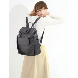 UTO Women Travel Backpack for Mother Mum Ladies Laptop Rucksack Handbag Synthetic Leather Two-Tone Grey