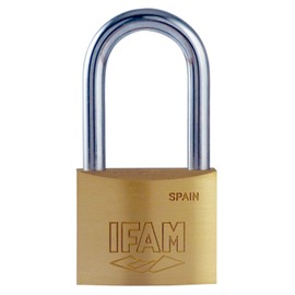 IFAM K Series Padlock, Brass, Long Model, K50AL, 50 mm, High Security, Excellent Solution, Suitable for Indoor and Outdoor Use, Good Strength