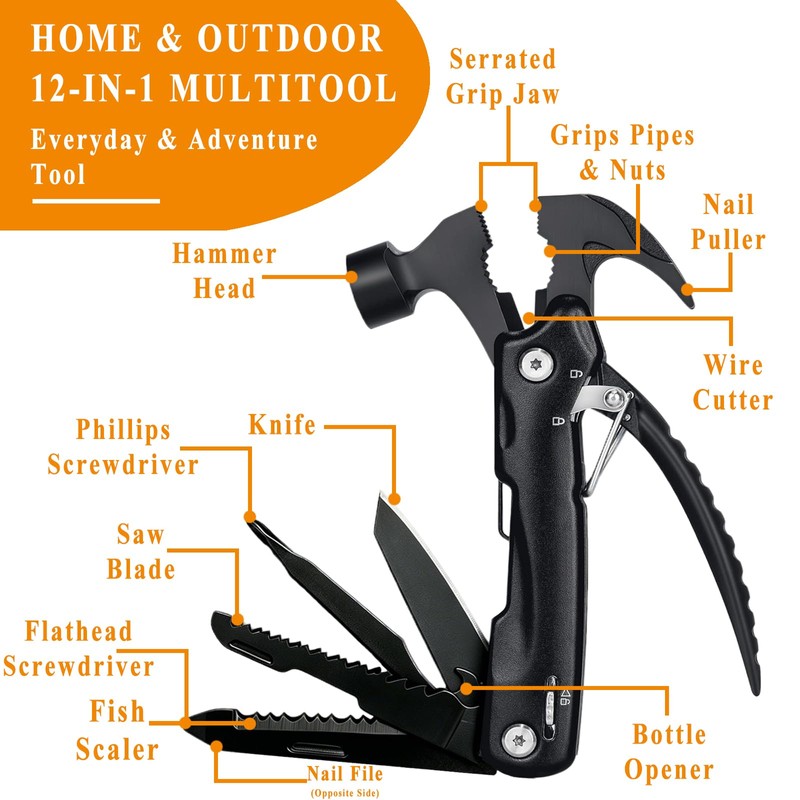 Cool Multitool Hammer Gifts for Men - Unique Birthday Gifts