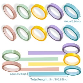 YUDAWN 10 Rolls Highlighter Tape, Removable Highlighters Markers Colored Transparent Writable Neon Tapes Morandi Clear Strips Marking Sticker Page Tabs for Books Notes