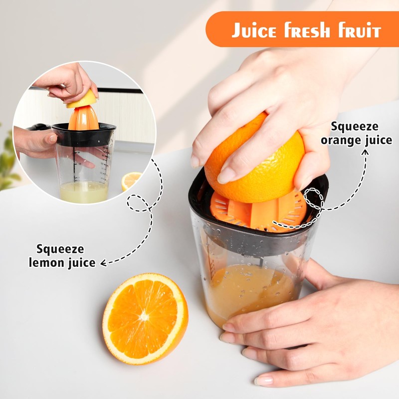 GLADICER Citrus Juicer, 3-in-1 Juicer Manual, Lemon Squeezer, 600ML（20 Ounce）Capacity
