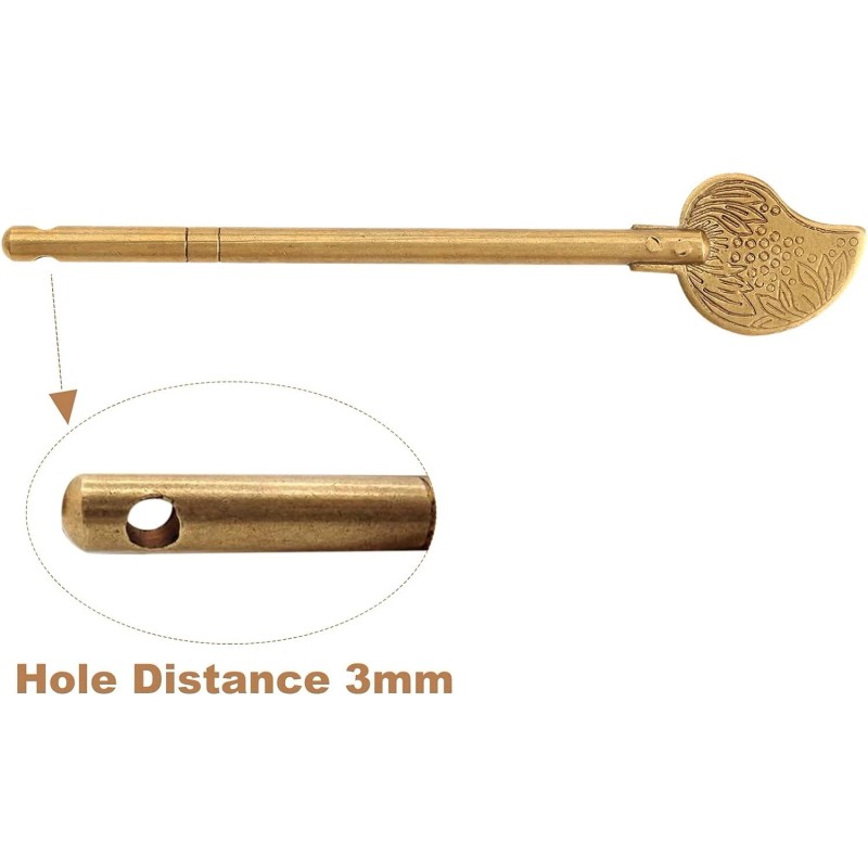 dophee Brass Retro Leaf Lock 11Cm Key Latch For Drawer