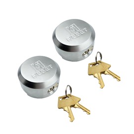 RESET-903 Keyed Alike Heavy Duty Hidden Shackle Padlock for Chain, Trailers, Van, Trucks, Sheds and Gates,Hockey Puck Lock,Solid Steel,Sliver, 2 Pack