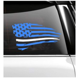 EMS Support Decal- White Thin Line