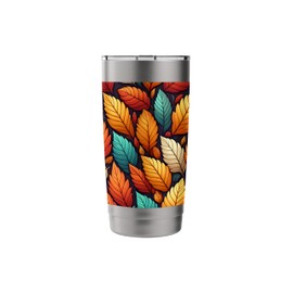 Fall Color Leaves Themed Autumn Colorful Fall Leaf Pattern Stainless Steel Insulated Tumbler