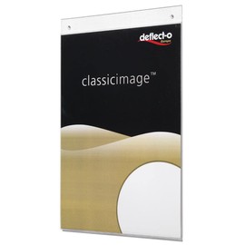Deflecto A4 Portrait Wall Sign Holder - A4 Sign Holder - A4 Wall Mounted Document Holder - Poster Holder - Advertising Board Wall Display - Wall Mounted Letter Board Sign - Wall Message Board