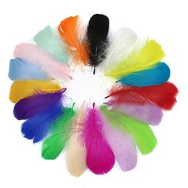 100PCS 3.1-4.7 inches Colourful Fluffy Goose Feather for Decoration Craft Material/Kindergarten DIY Accessories Mixed Colors