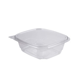 Karat PET Hinged Deli Containers with Lids - Perfect for Pasta Salads, Fruit, Deli Sides, and Home Meal Prep - Clear Plastic Food Containers, Take Out Containers (16oz)