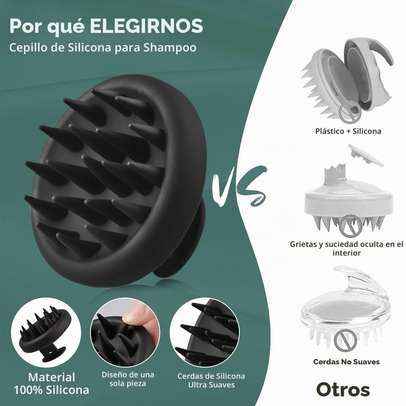 Cepillo de Ducha Extensible con Mango Largo y Silicona Negra