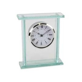 Wm.Widdop Glass Mantel Clock Size: H15 x W13 x D4 cms