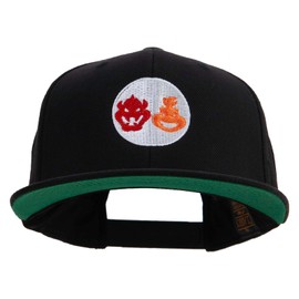 e4Hats.com Mario The Bowsers Embroidered Wool Blend Prostyle Snapback Cap - Black OSFM