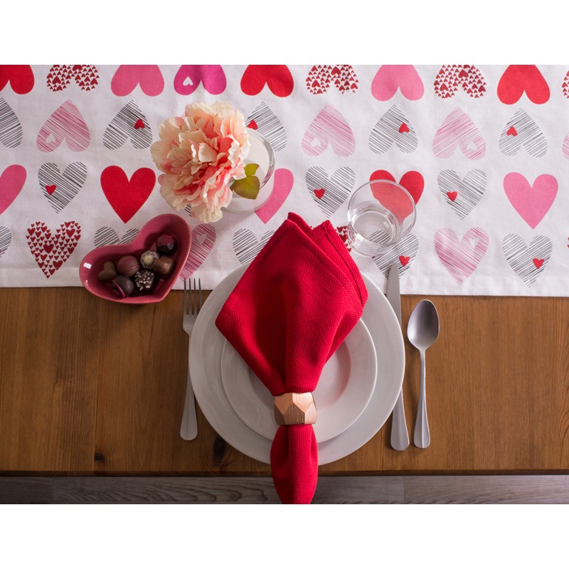 DII Valentine's Day Table Top Collection, Table Runner, 14x108, Hearts