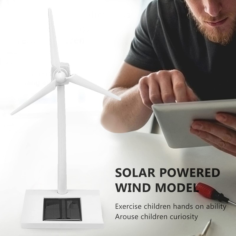VBESTLIFE Mini Solar Windmill Toy, Educational Science Teaching Desk Windmill