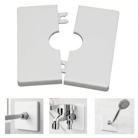 Square Shower Arm Flange Escutcheon Plate, Wall Split Pipe Cover for Fixed Shower Head, Standard 1.3 Inch Pipes (33mm/1.3in)