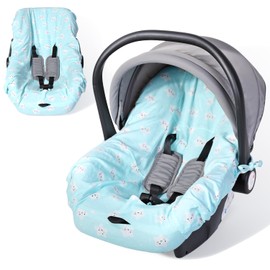 Orzbow Infant Car Seat Cover Liner, Universal Fit Carseat Protective Cover, Made of 100% Cotton - Breathable Prevent Wear & Dirt Suitable Travel Systems (0-12m), Easy to Clean, Machine Washable, Blue
