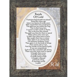 Vintage Bands of Gold, Poem Celebrating a Couples 50th Anniversary, 7x9 77979BW