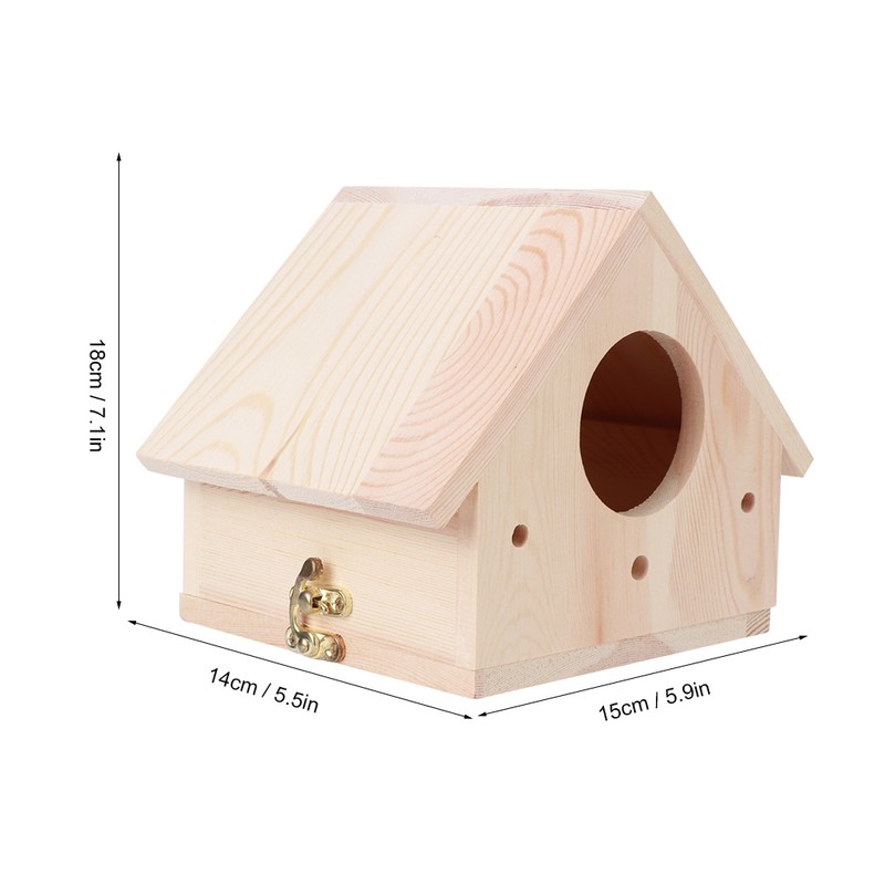 Outdoor Innovative Wooden Bird House Birds Nesting Breeding Cage Ornament