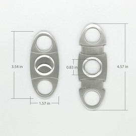 Double Blade Cigar Cutter Guillotine – Stainless Steel Precision Cutter with 3-Hole Design Fits Up to 60 Ring Gauge – Includes Leather Case & Gift Box