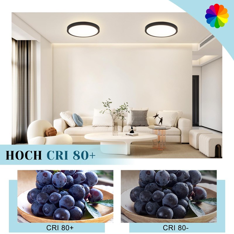 ZMH Ceiling Light LED Ceiling Light Bathroom Lamp Flat 15