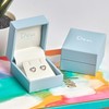 Dew Sterling Silver and Multi Nano Gems Open Heart Stud
