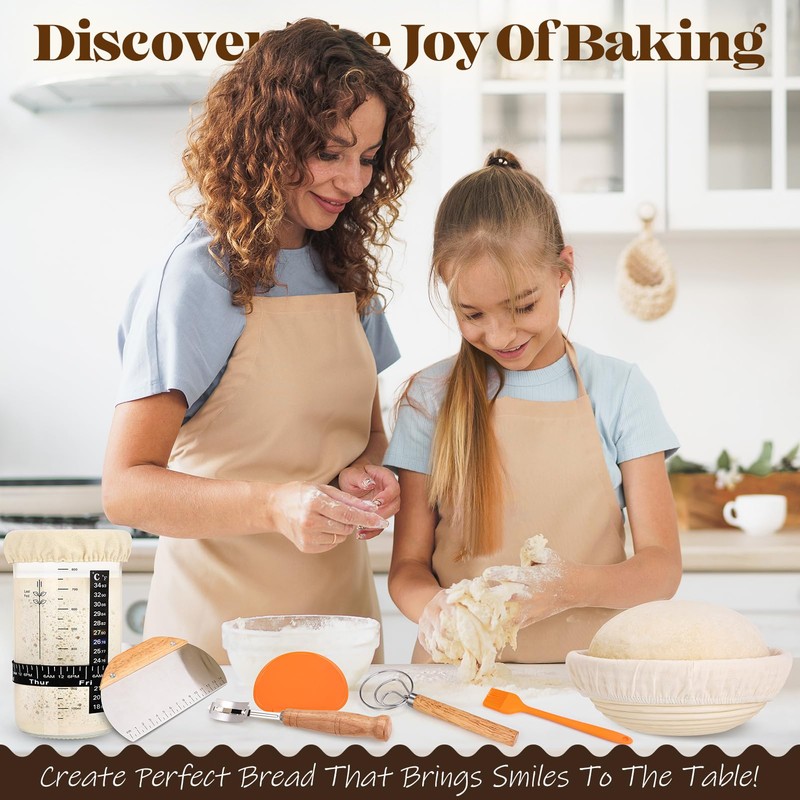 Sourdough Bread Baking Supplies, Sourdough Starter Kit, Bread Proofing Basket,