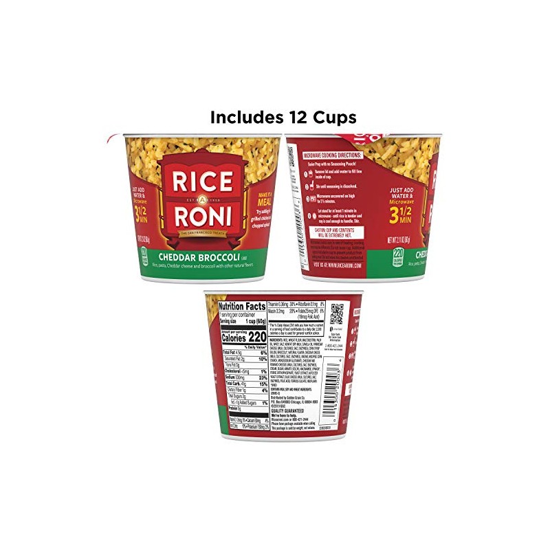 Rice-A-Roni Cups, Individual Cup 2.25 Ounce (Pack of 12)