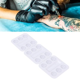 Pigment Ink Tray Ink Caps Holder, Disposable Tattoo Ink 30pcs Tattoo Ink Cup Tray Disposable Plastic Tattoo Ink Pigment Trays Stand for Eyebrow Ink Caps Plastic Tattoo Ink Cups