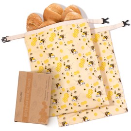 Zackoo Beeswax Bread Bag for Homemade Sourdough Loaf (2 Pack), XL Natural Beeswax Bags, Sourdough Storage, Reusable Food Storage Bag