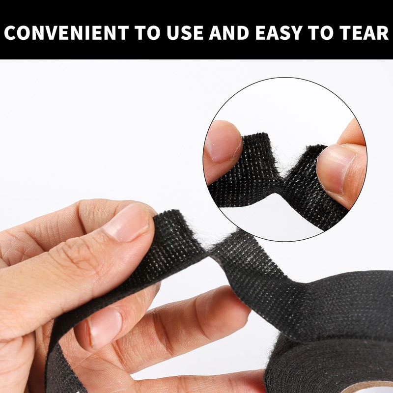 Wire Harness Tape 20 Rolls High Temp Self-Adhesive Fabric Tape,